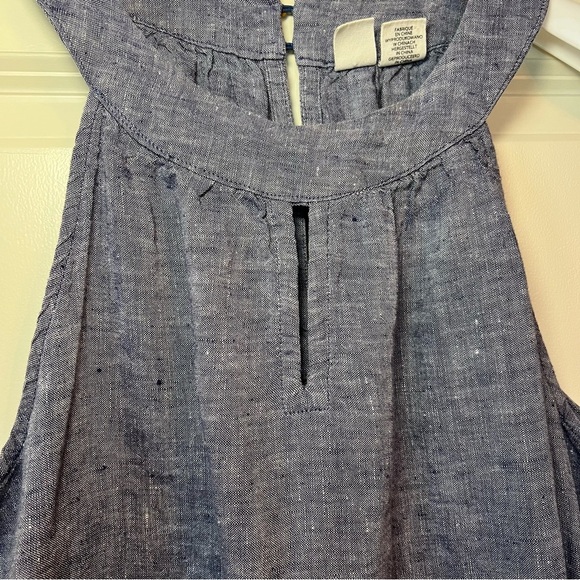 Artisan NY Dress Women's Sz S 100% Linen Blue Sleeveless Summer Cool Beach Coast - Picture 8 of 10